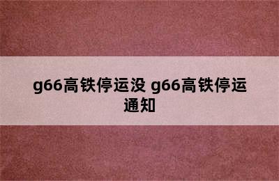 g66高铁停运没 g66高铁停运通知